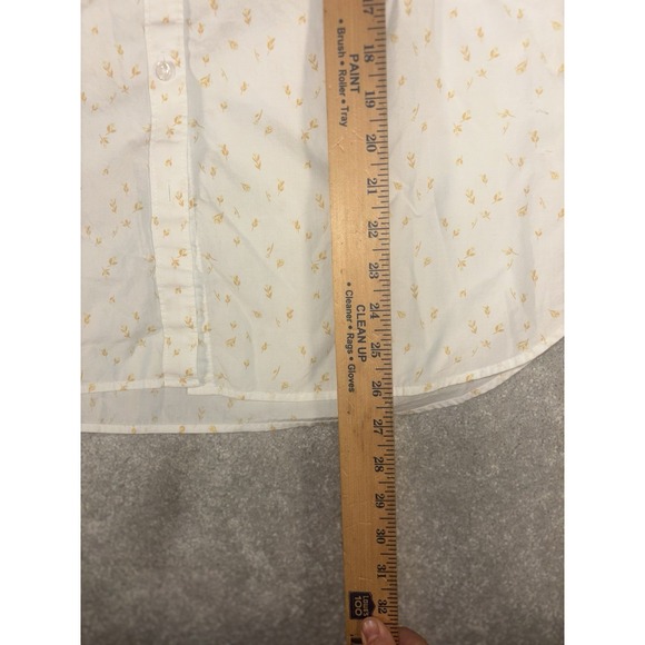 garnet hill white‎ button up foral blouse size 12 organic pima cotton - Picture 6 of 10